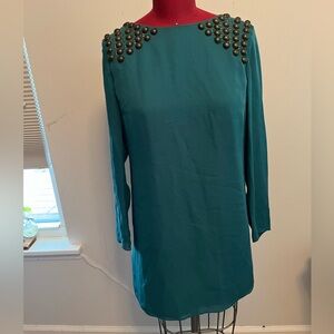 Tibi Dress Size 6 100% Silk Teal